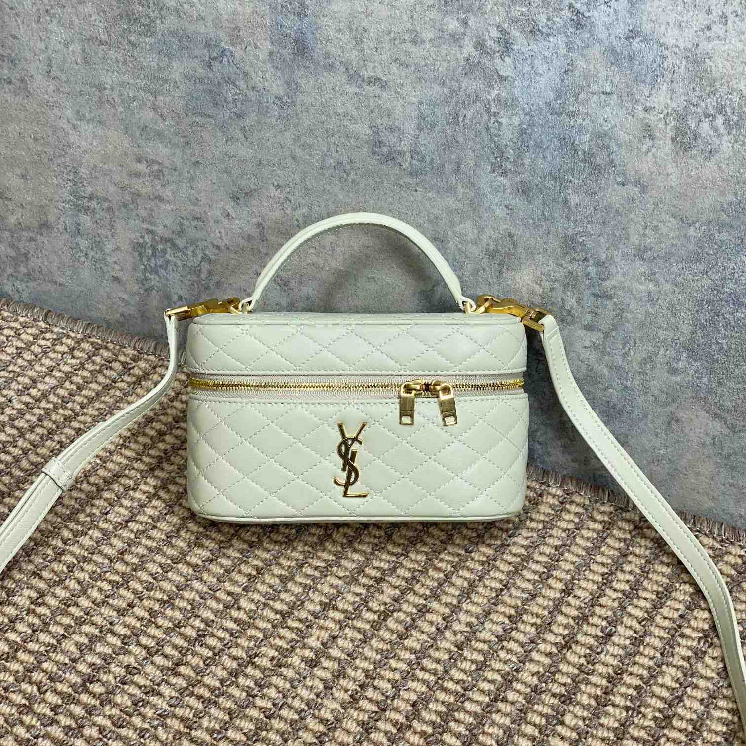 Saint Laurent Gaby Vanity Bag In Lambskin - FashionPlug