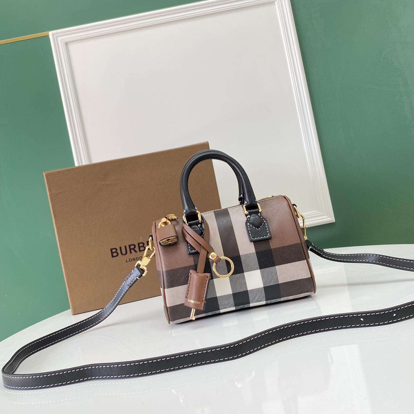 Burberry Mini Check Bowling Bag - FashionPlug