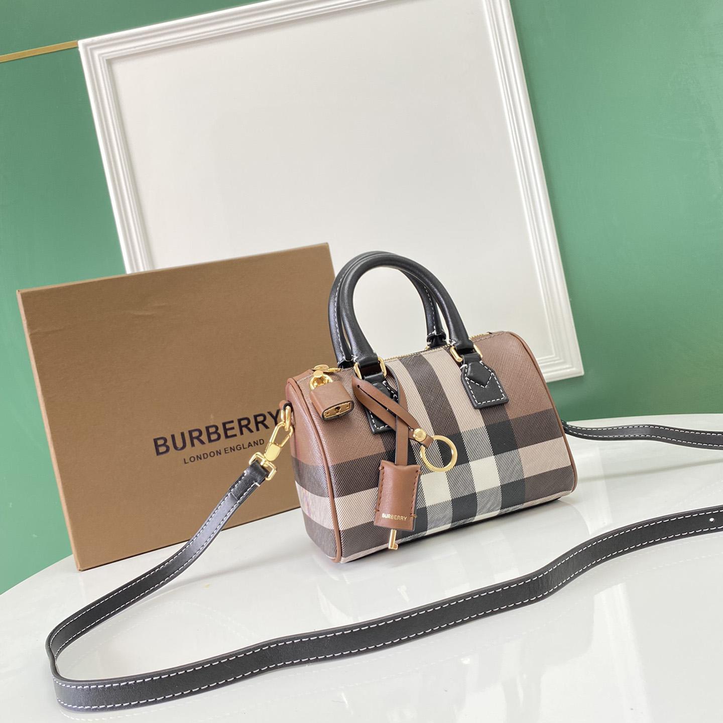 Burberry Mini Check Bowling Bag - FashionPlug