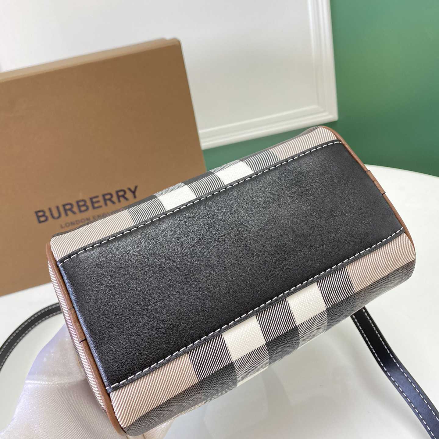 Burberry Mini Check Bowling Bag - FashionPlug