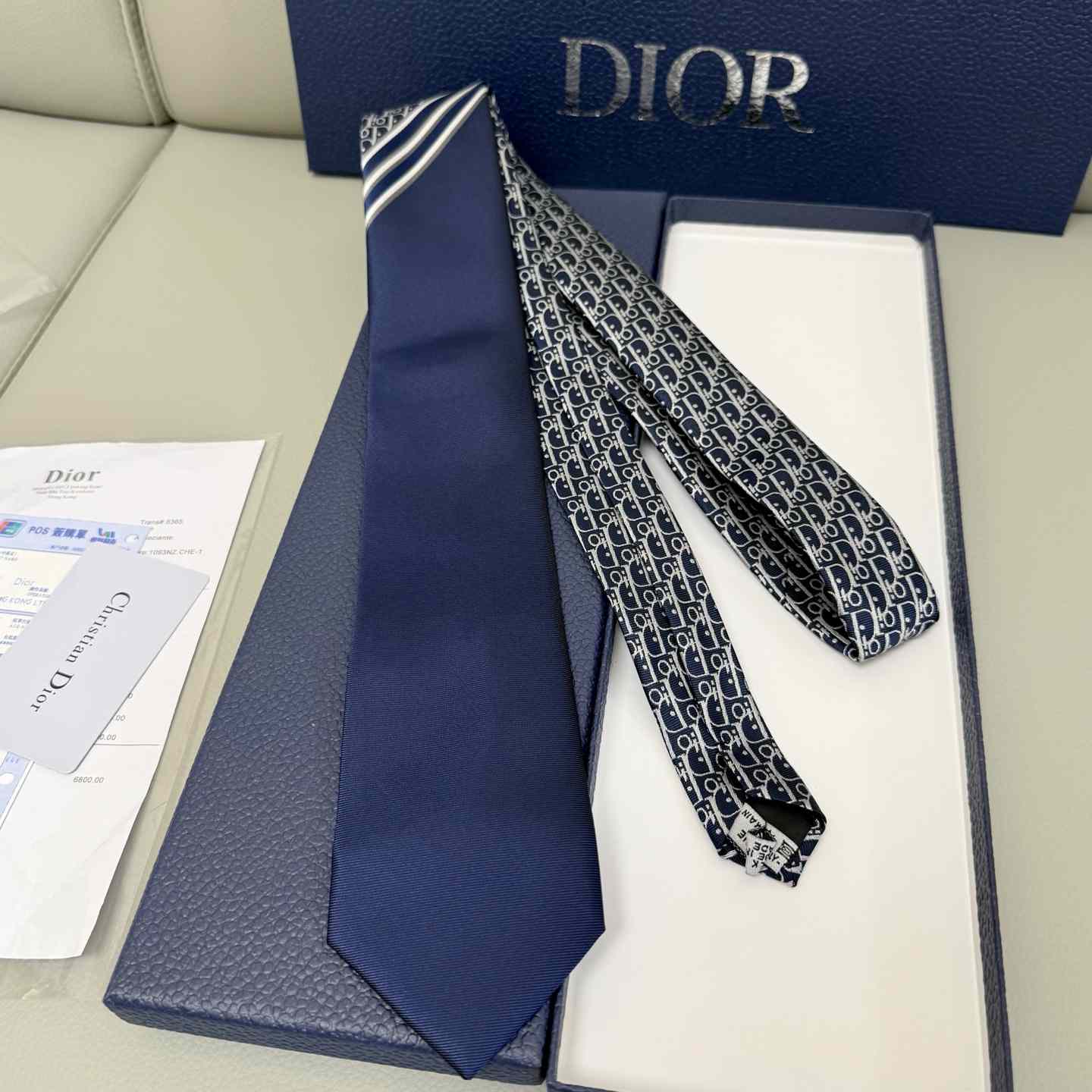 Dior Striped Dior Oblique Tie - FashionPlug