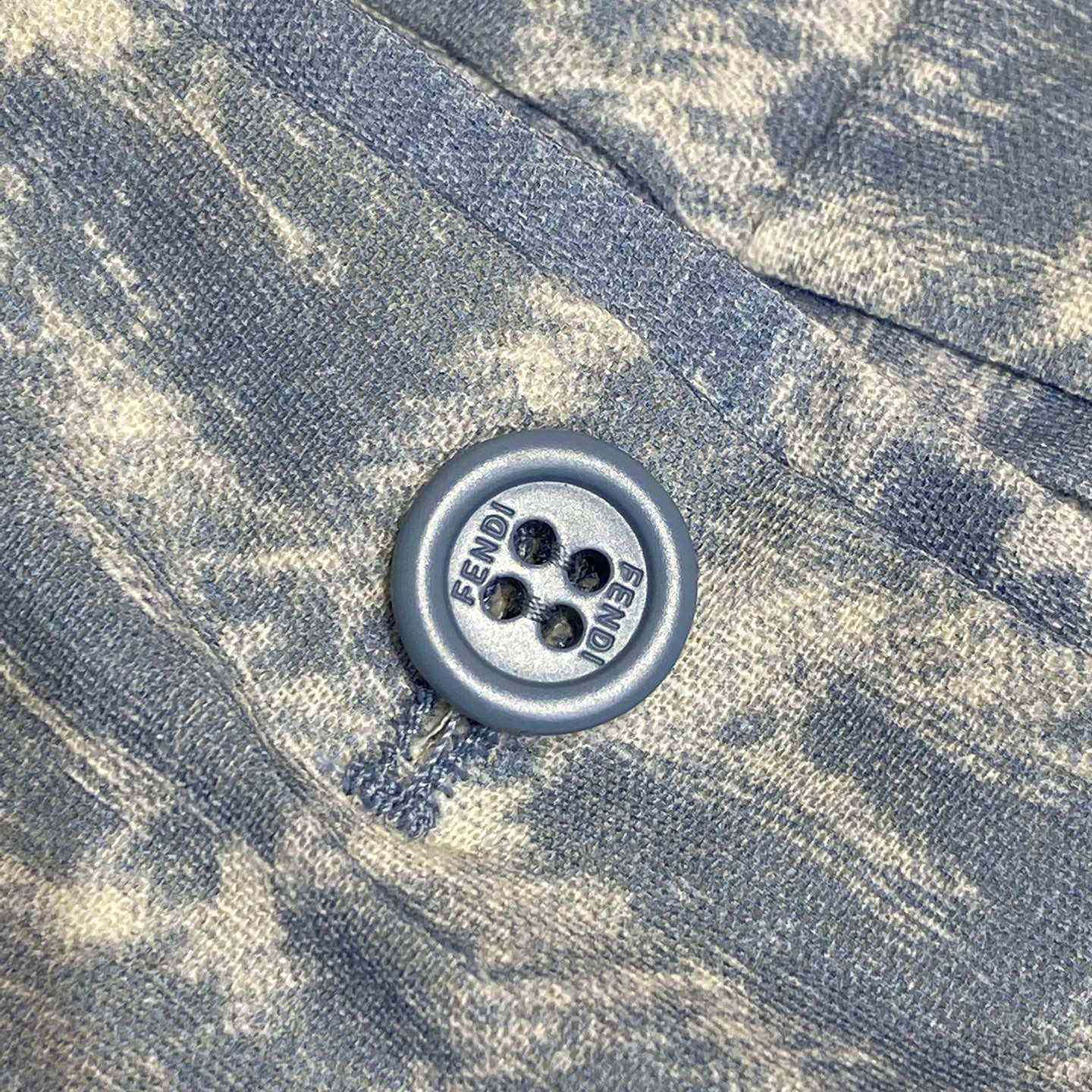 Fendi Blue FF Linen Shorts - FashionPlug