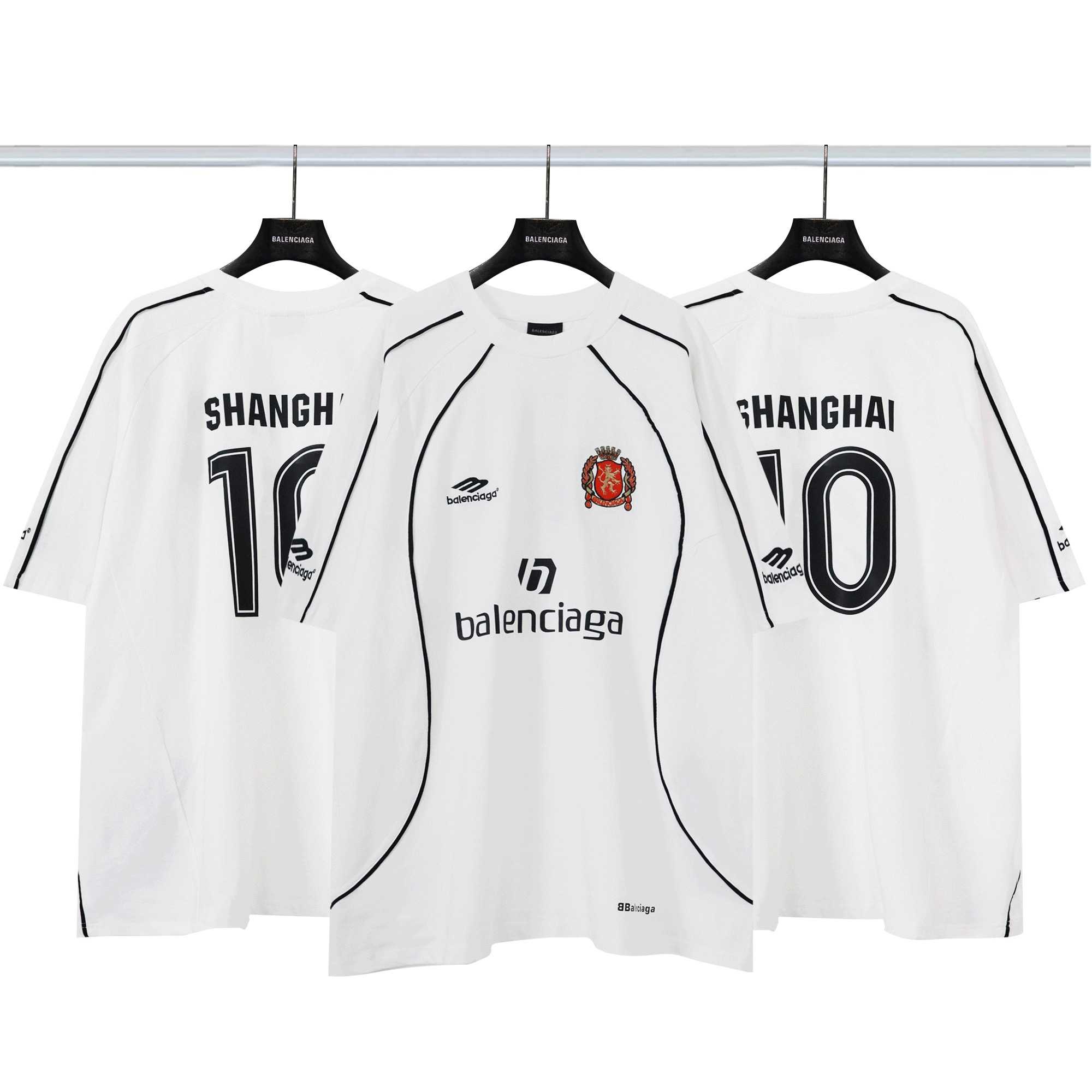 Balenciaga Paris Soccer T-Shirt Oversized In White - FashionPlug