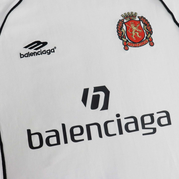 Balenciaga Paris Soccer T-Shirt Oversized In White - FashionPlug