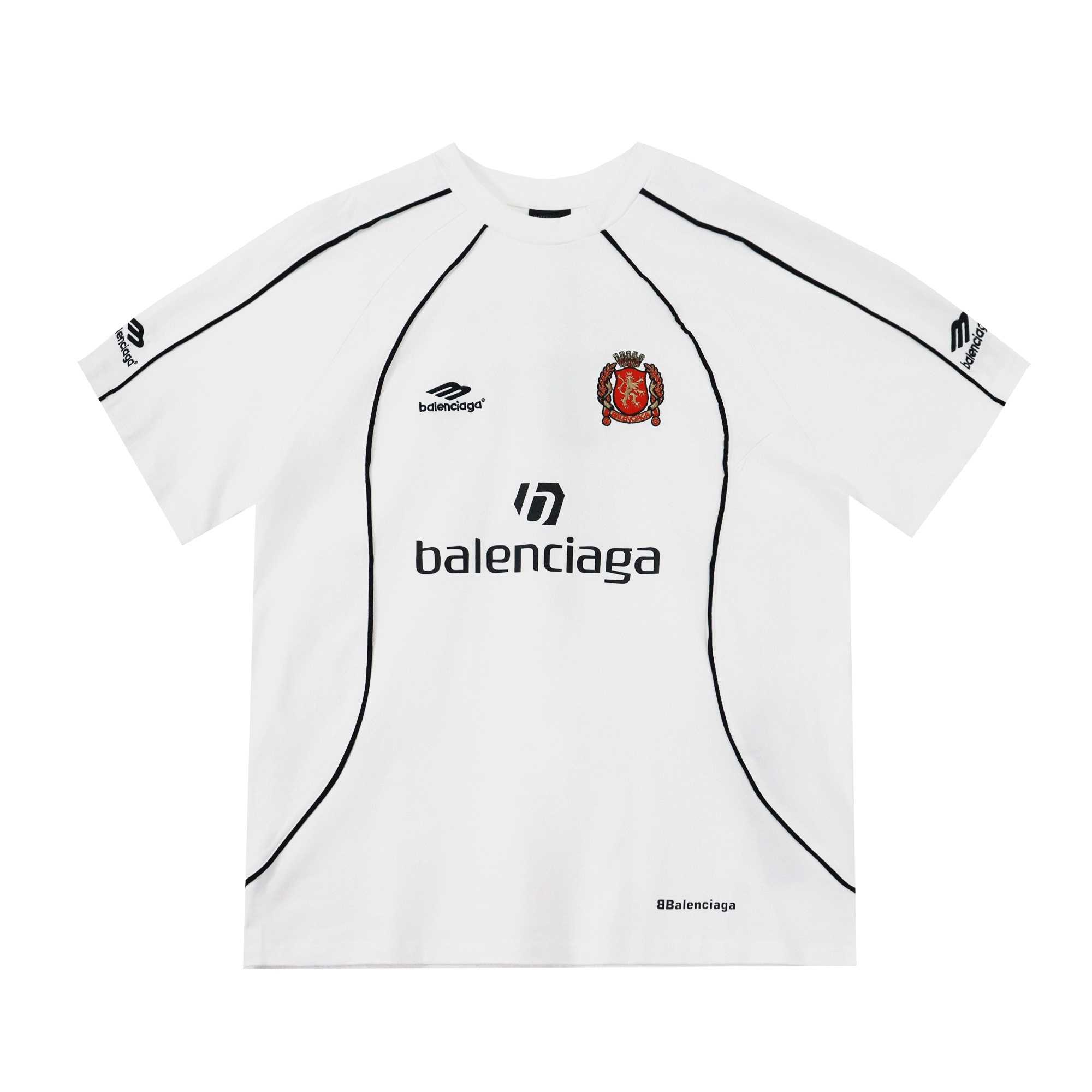Balenciaga Paris Soccer T-Shirt Oversized In White - FashionPlug