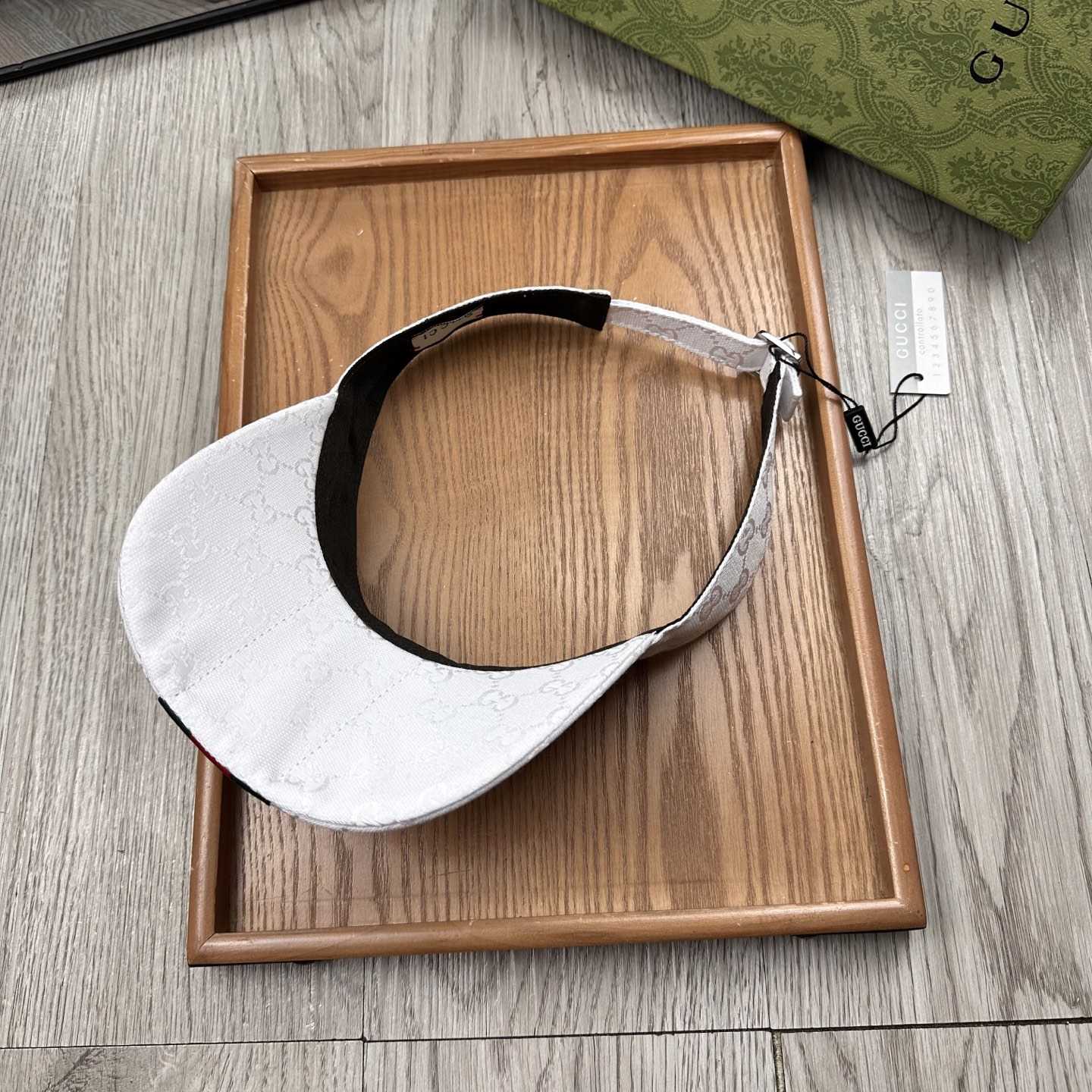 Gucci Original GG Canvas Visor With Web - FashionPlug