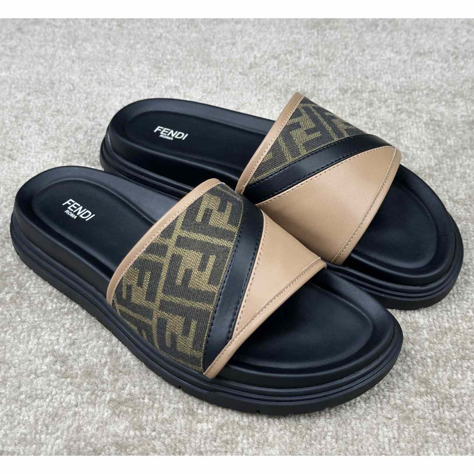 Fendi Diagonal Slides  - FashionPlug