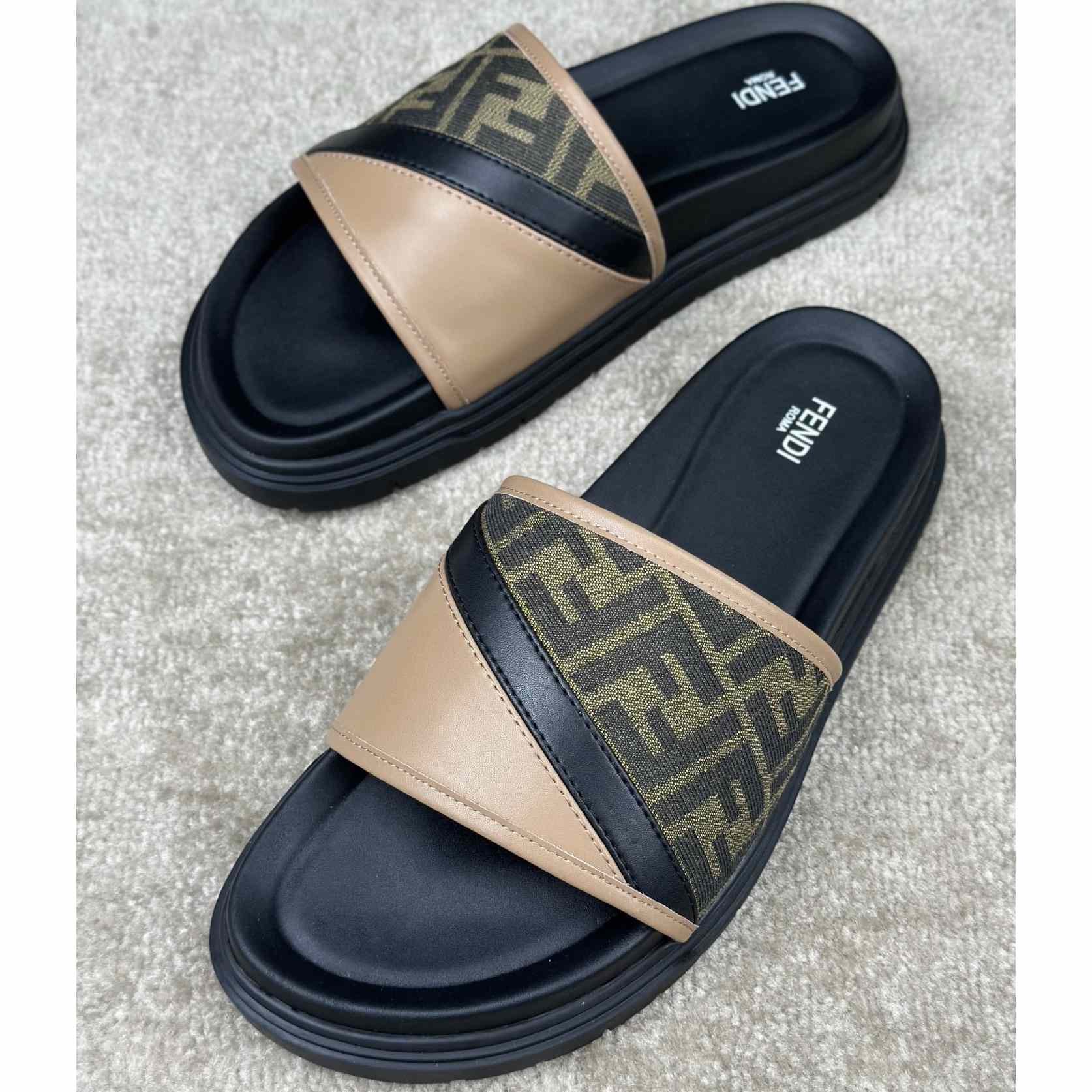 Fendi Diagonal Slides  - FashionPlug