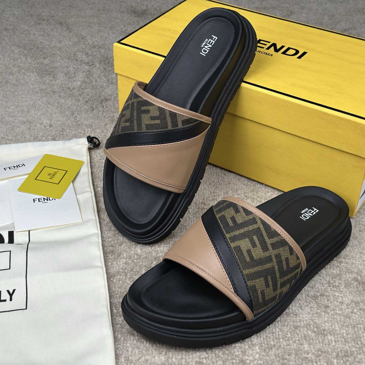 Fendi Diagonal Slides  - FashionPlug