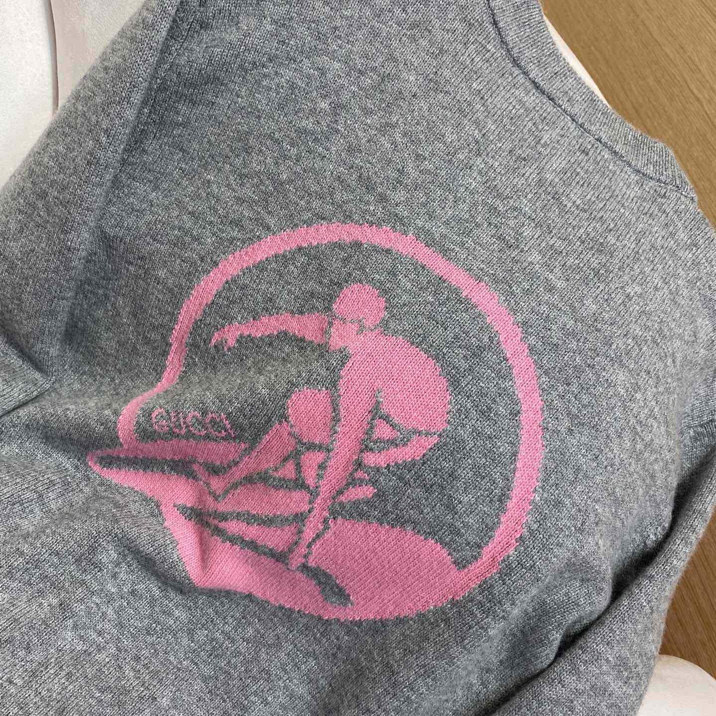 Gucci Wool Cashmere Cardigan With Intarsia  - FashionPlug