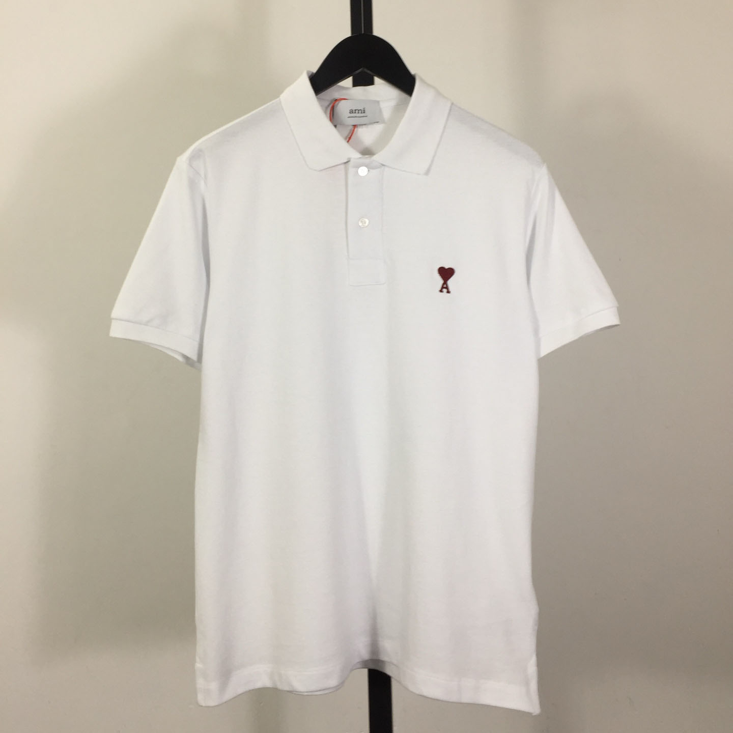 Ami Paris Ami De Coeur Embroidered Polo Shirt - FashionPlug