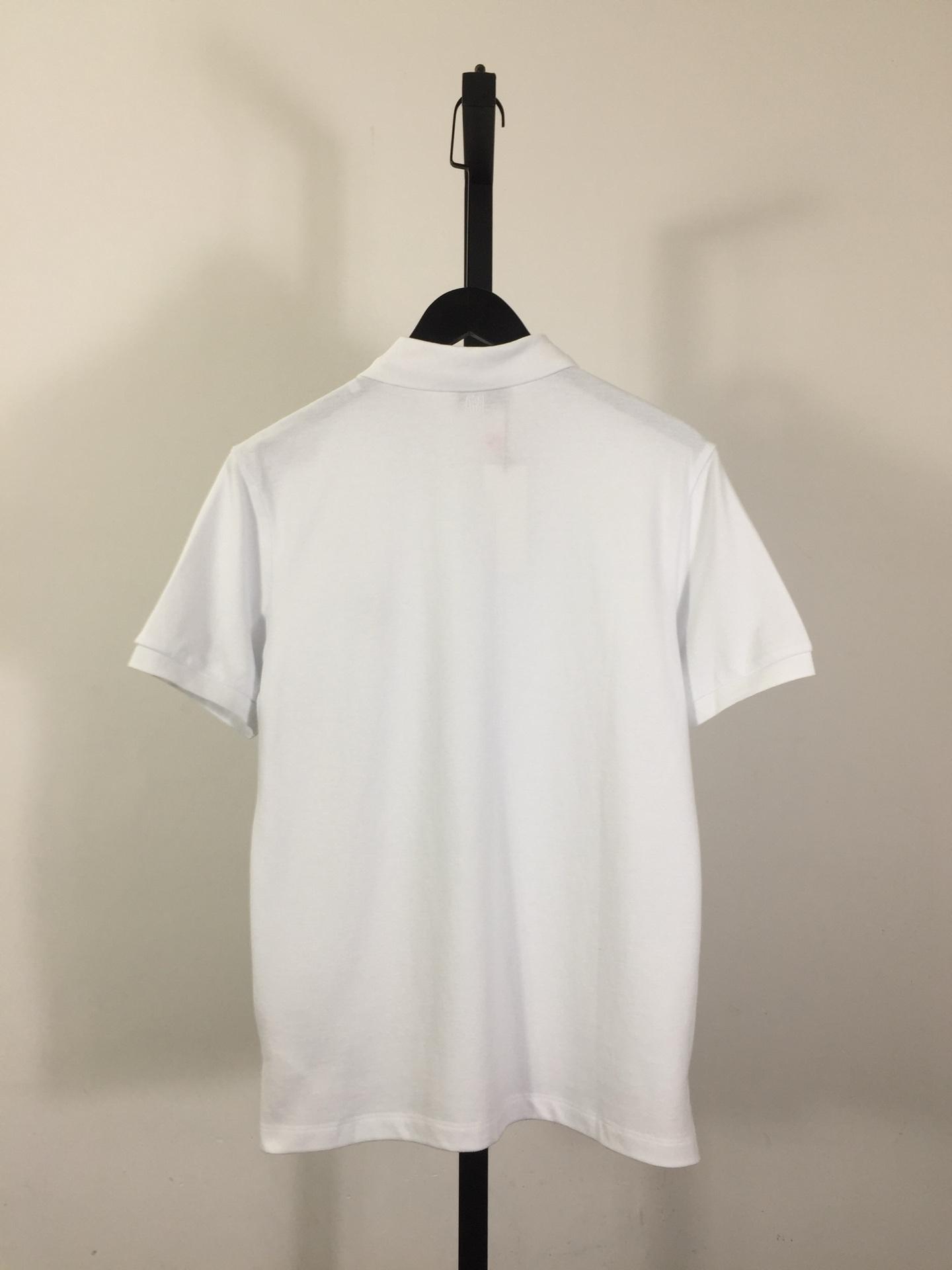 Ami Paris Ami De Coeur Embroidered Polo Shirt - FashionPlug