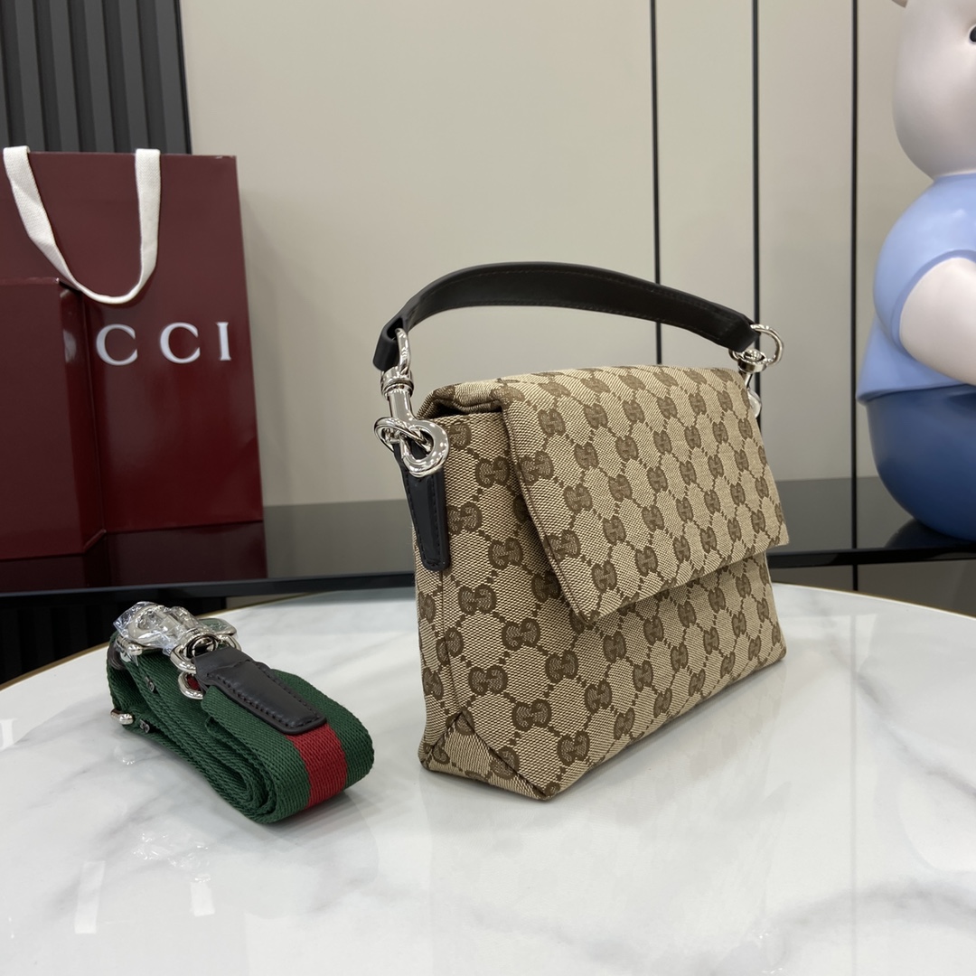 Gucci Small GG Crossbody Bag With Web - FashionPlug