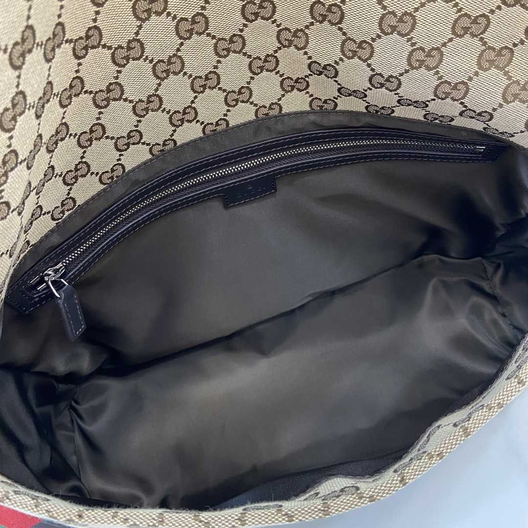 Gucci Medium GG Crossbody Bag With Web - FashionPlug