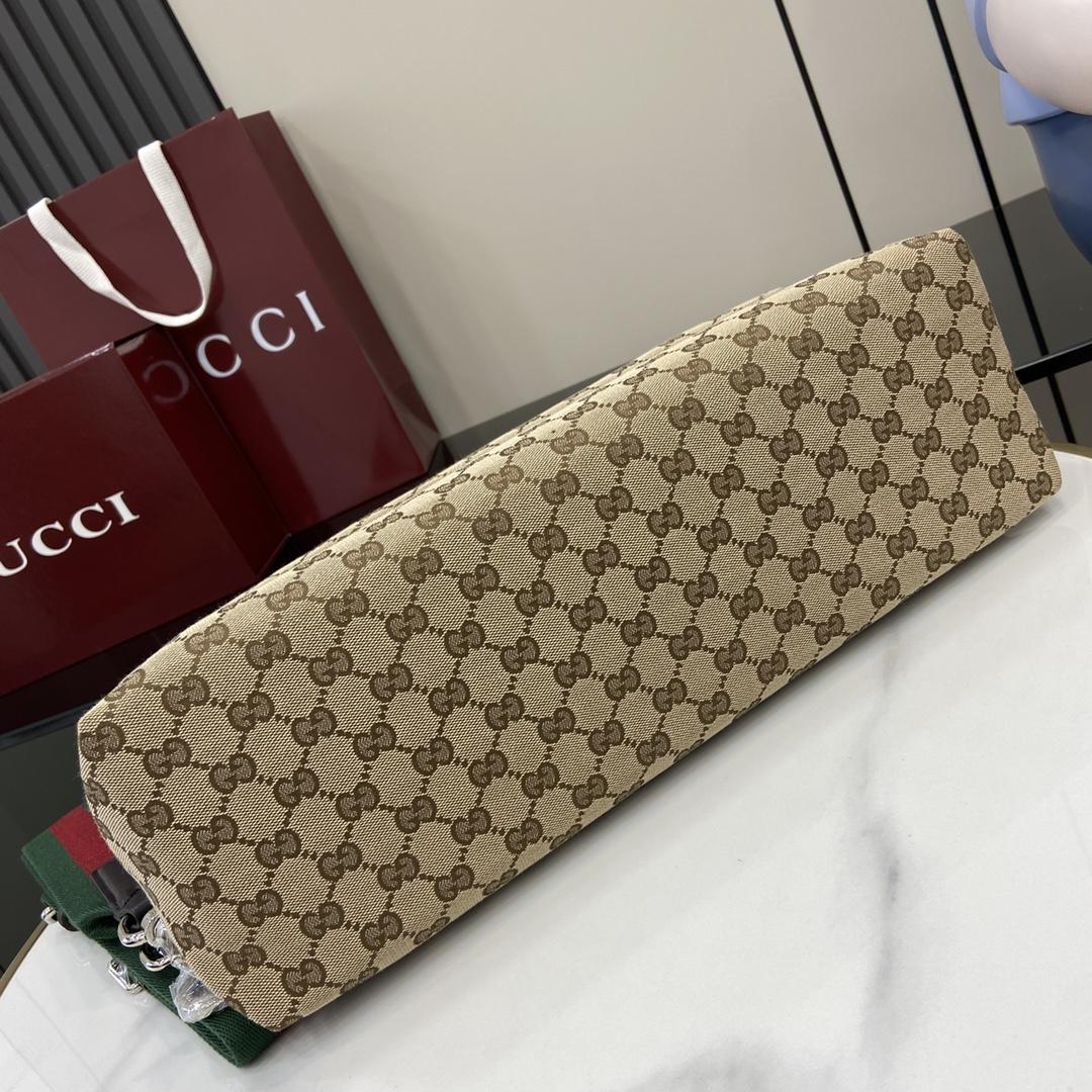 Gucci Medium GG Crossbody Bag With Web - FashionPlug