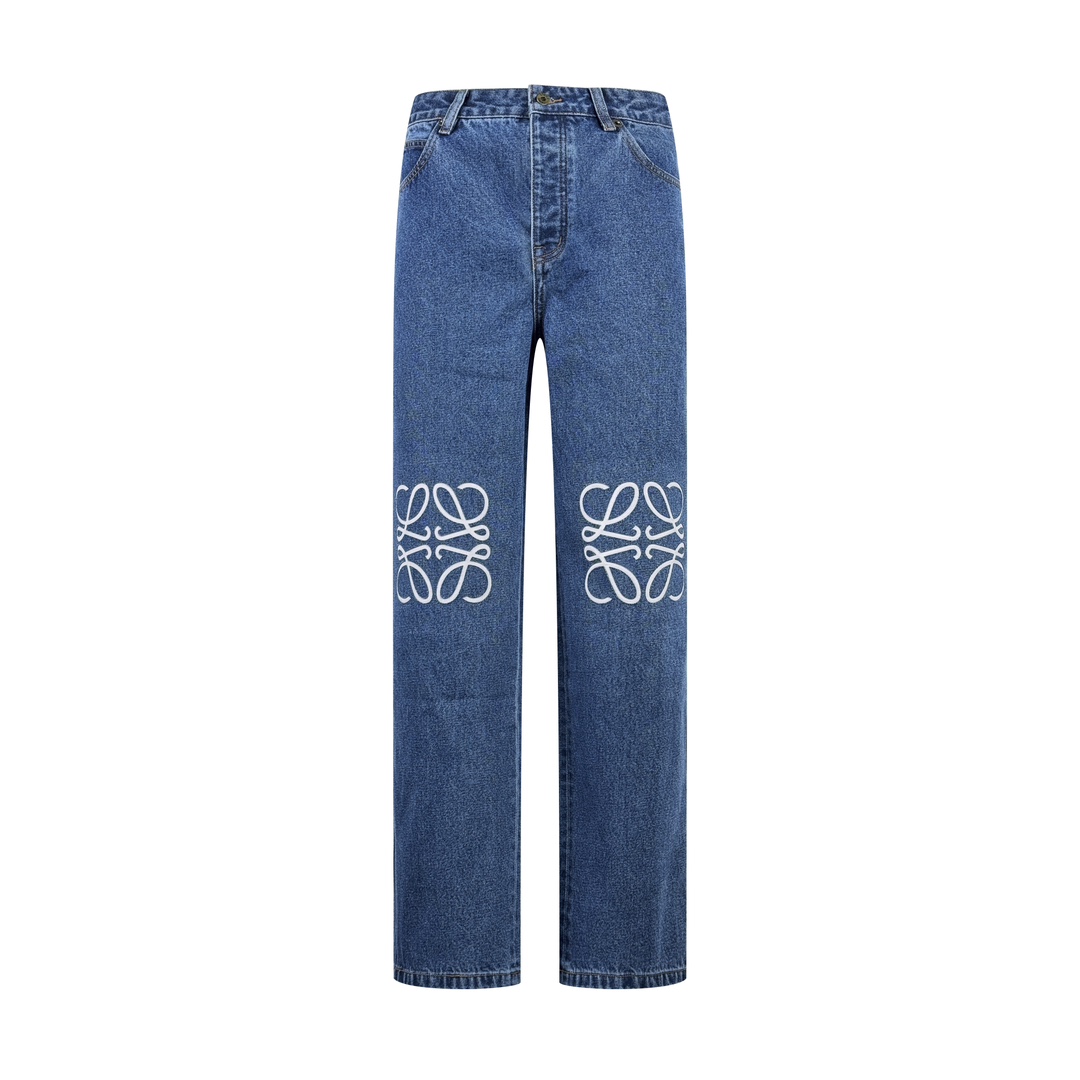 Loewe Anagram Baggy Jeans 'Blue Denim' - FashionPlug
