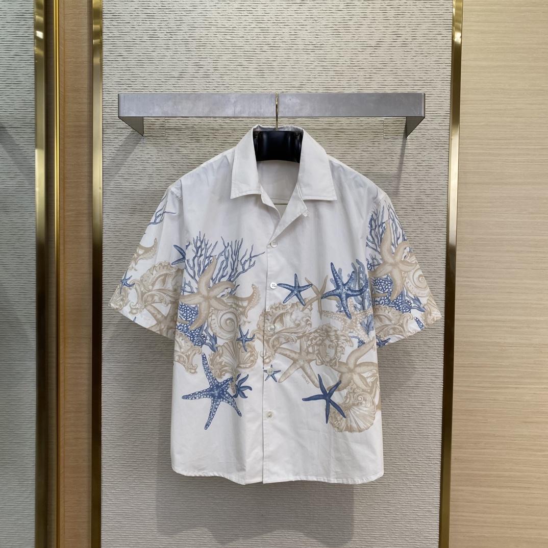 Versace Barocco Sea Cotton Shirt - FashionPlug