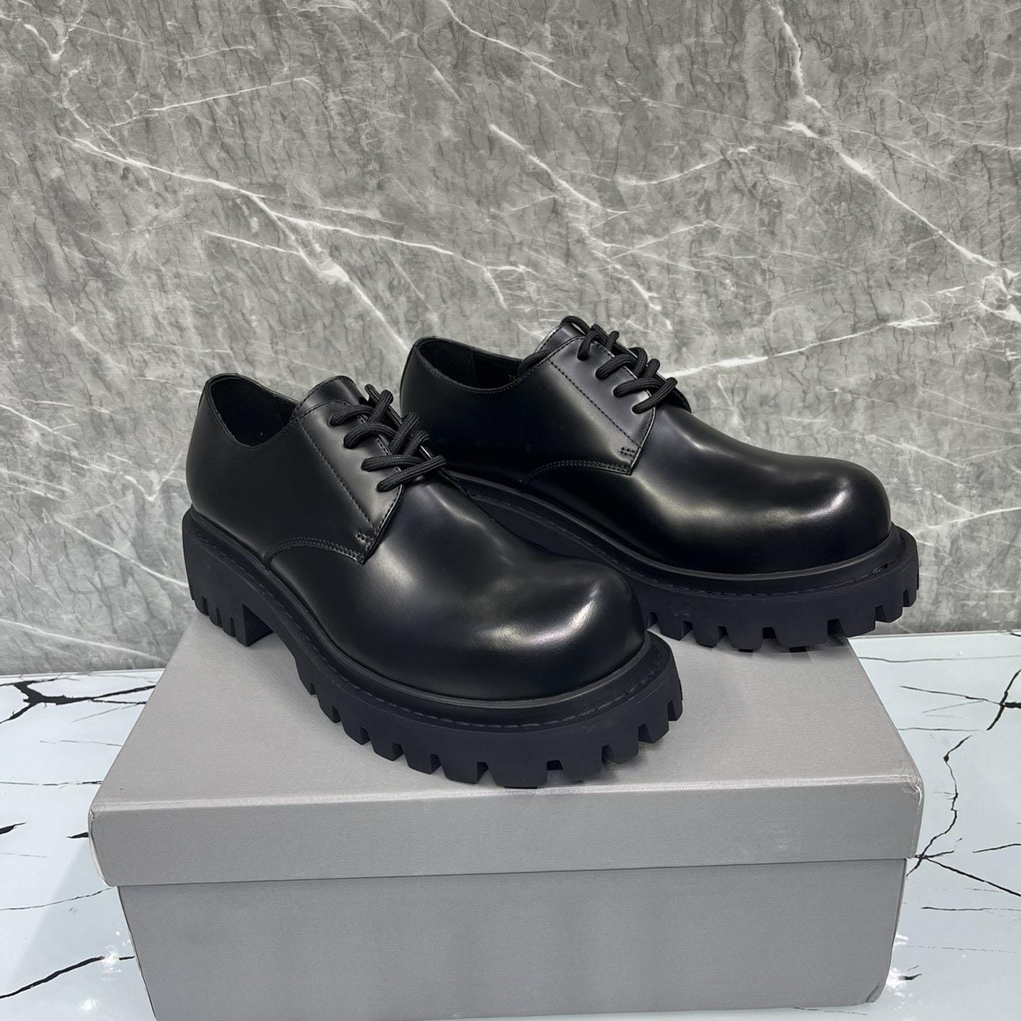 Balenciaga Hummer Derbie In Black Matte Calfskin - FashionPlug