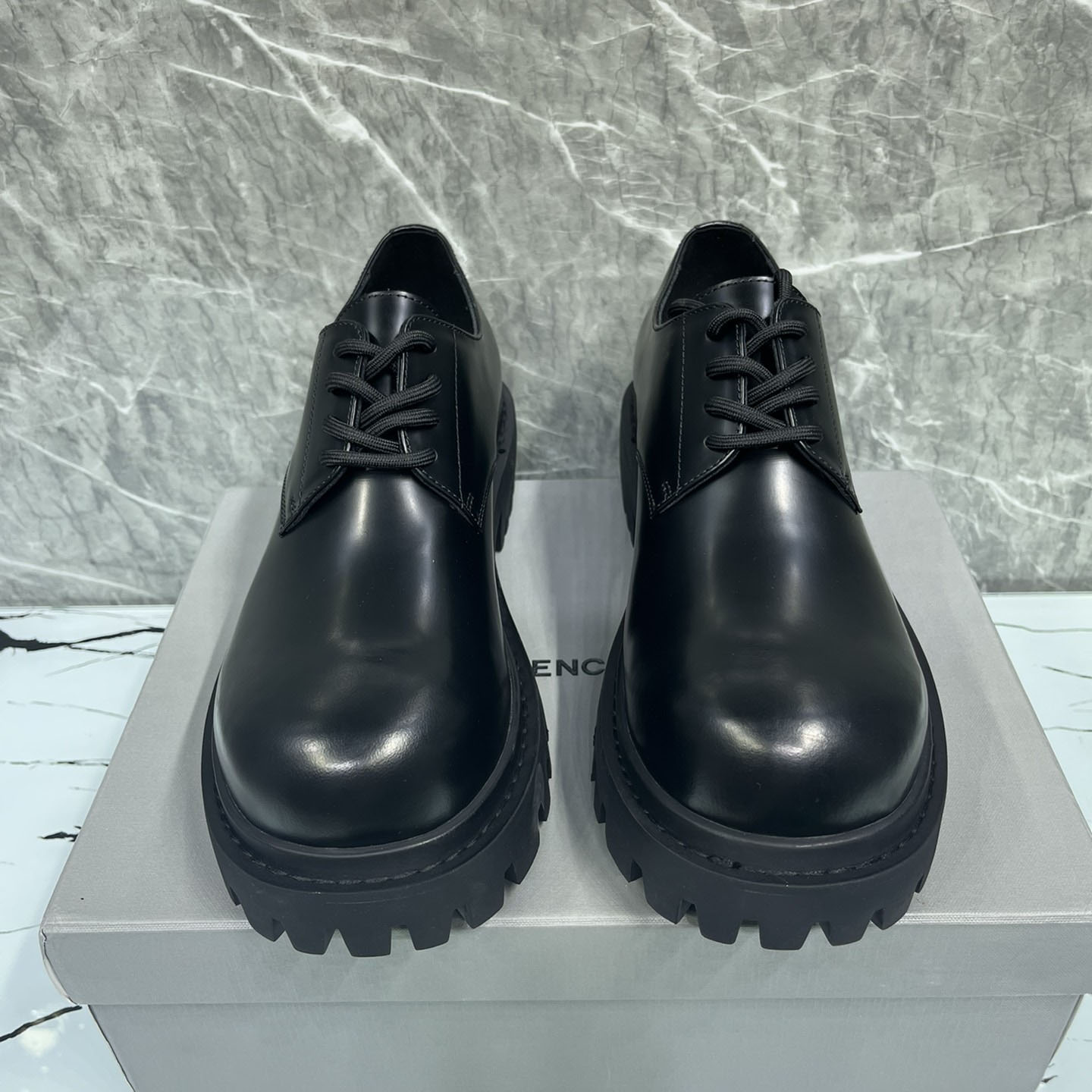 Balenciaga Hummer Derbie In Black Matte Calfskin - FashionPlug