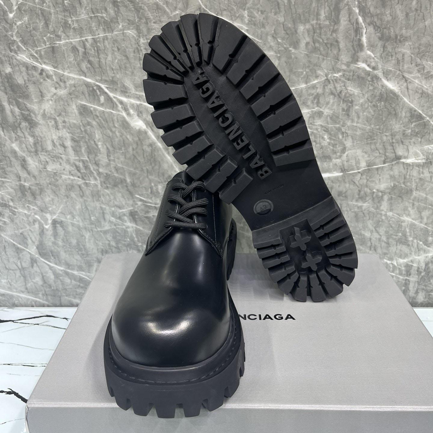 Balenciaga Hummer Derbie In Black Matte Calfskin - FashionPlug