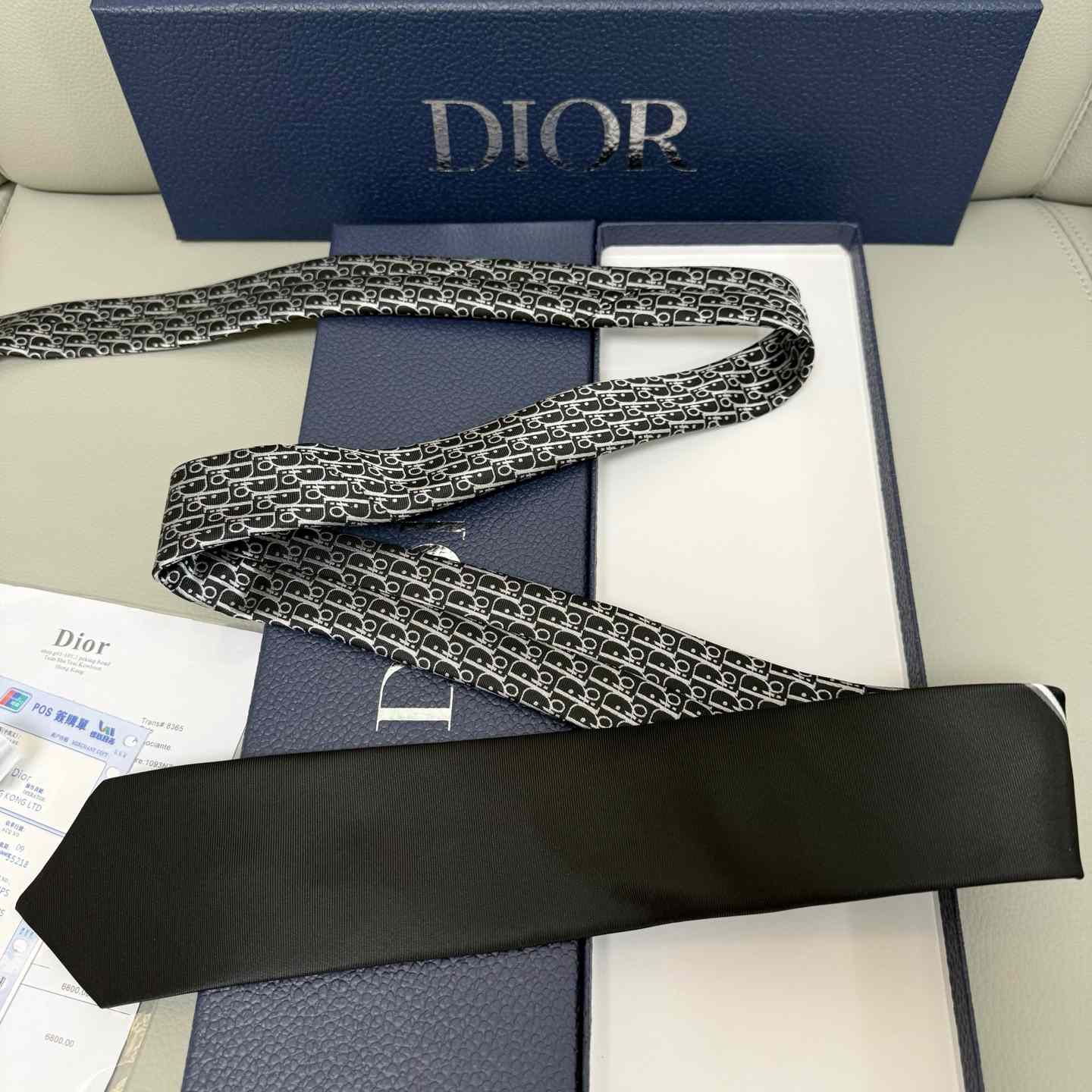 Dior Striped Dior Oblique Tie - FashionPlug