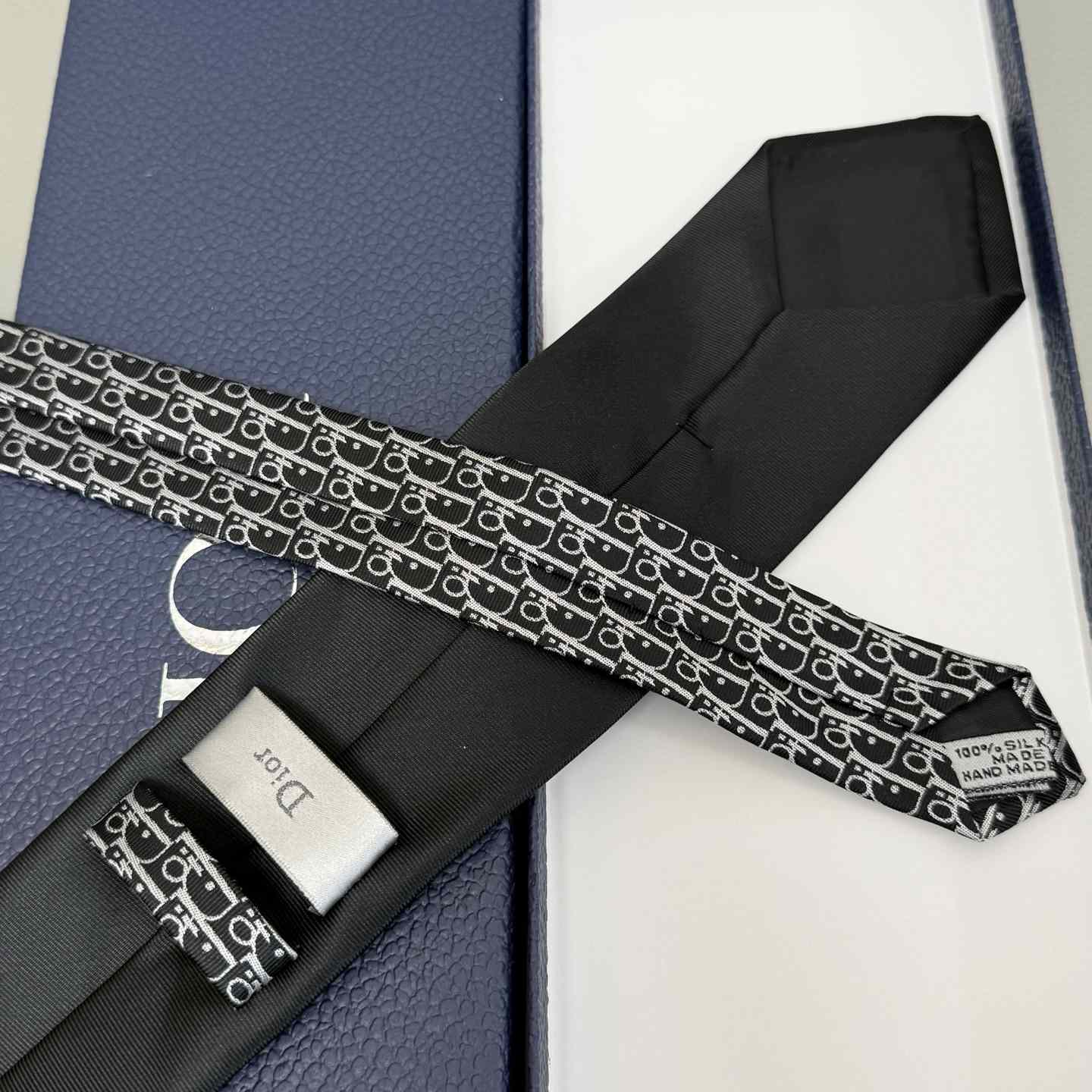 Dior Striped Dior Oblique Tie - FashionPlug