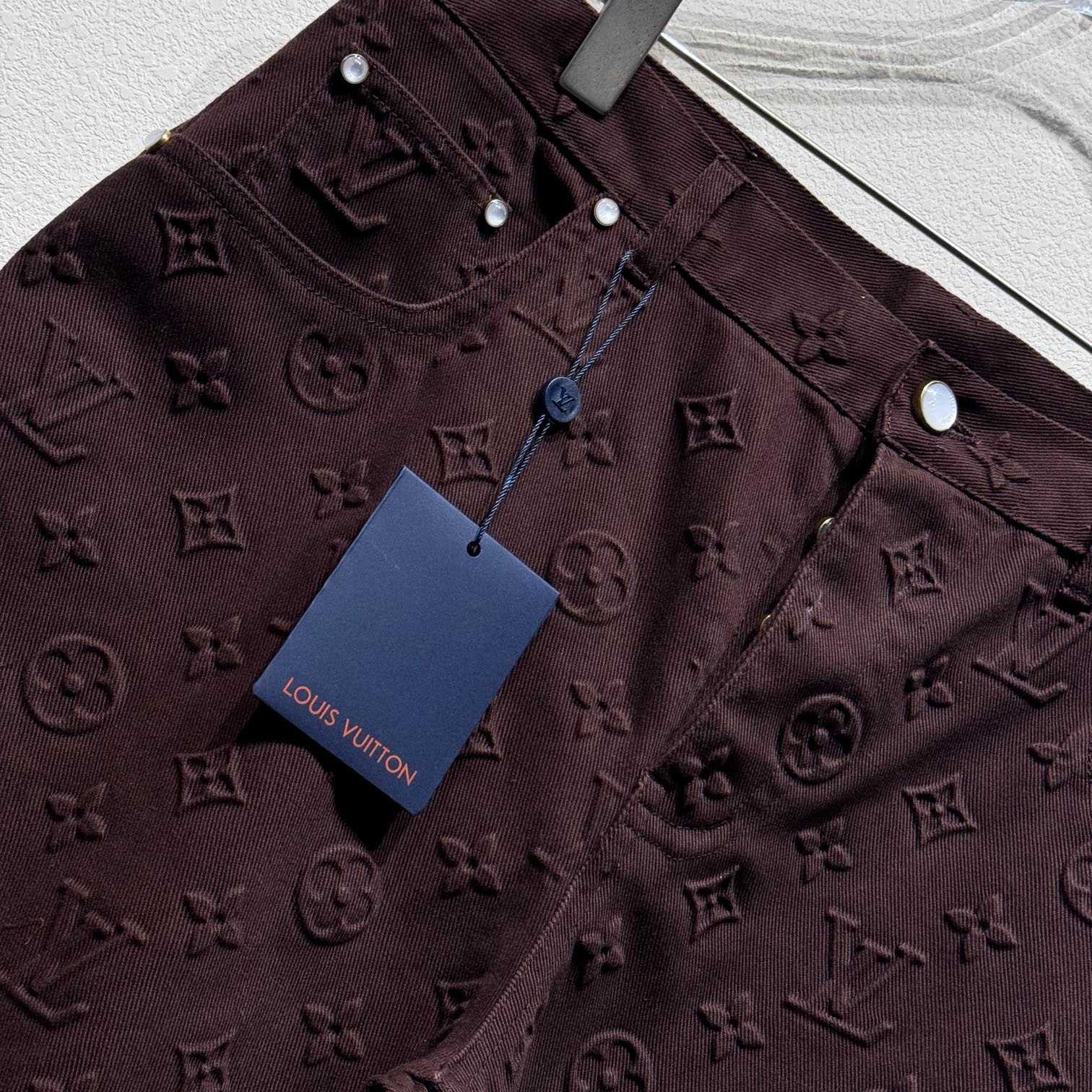 Louis Vuitton Monogram Embossed Skate Pants    - FashionPlug