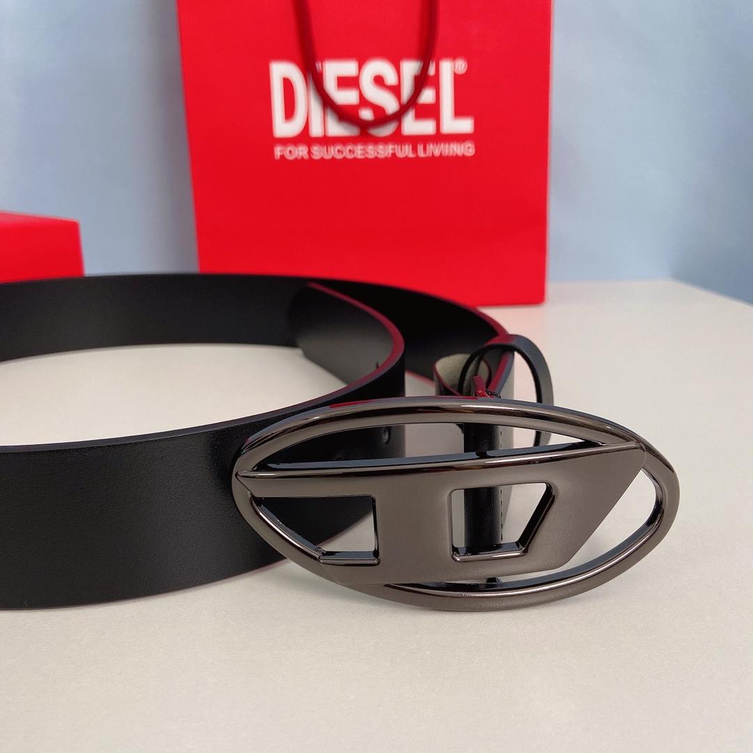 Diesel Black B-1dr Belt   4cm - FashionPlug