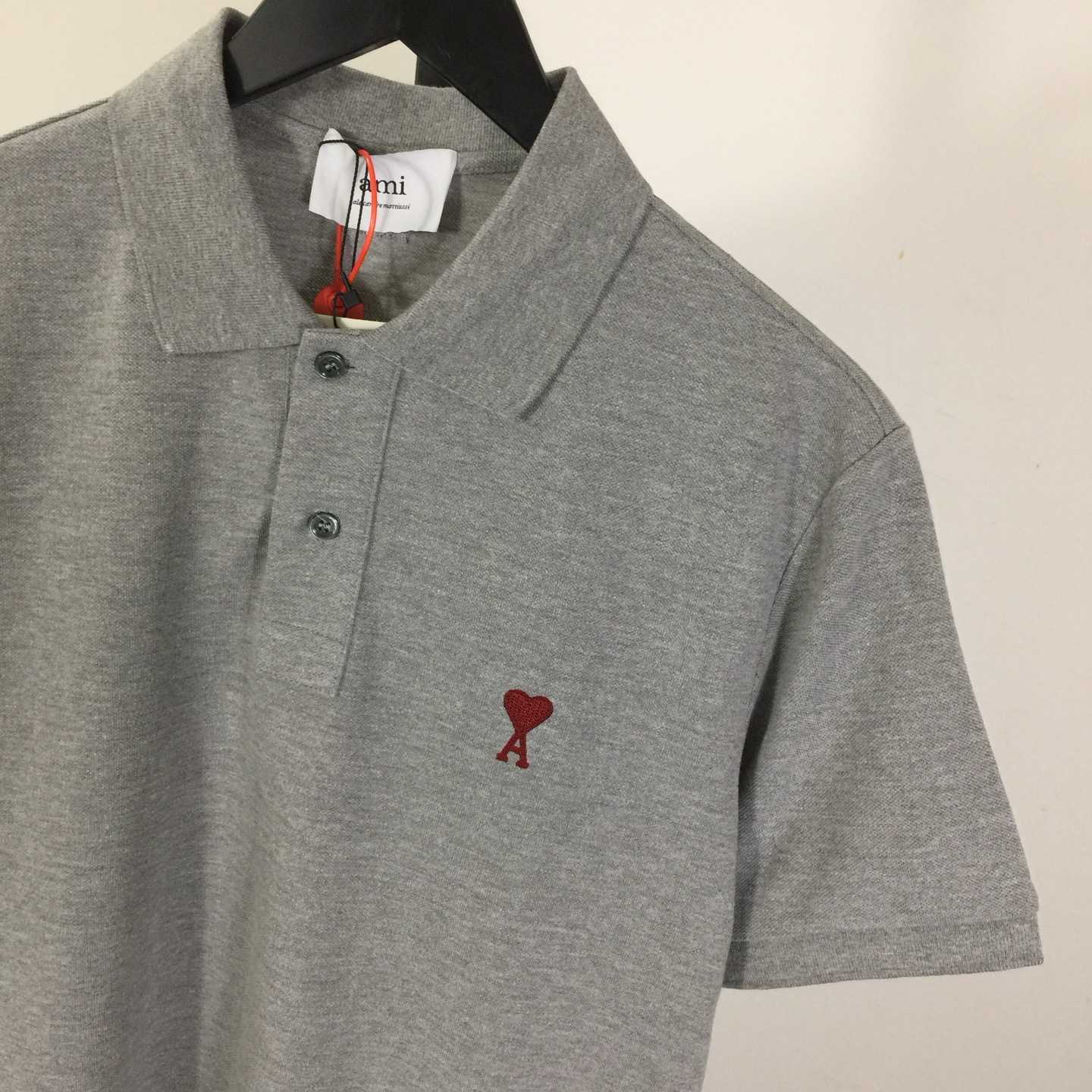 Ami Paris Ami De Coeur Embroidered Polo Shirt - FashionPlug