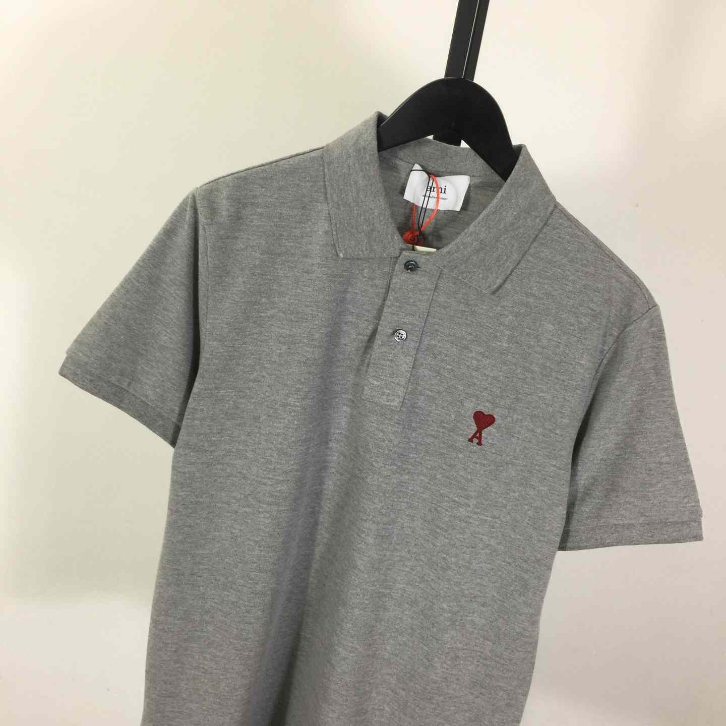Ami Paris Ami De Coeur Embroidered Polo Shirt - FashionPlug