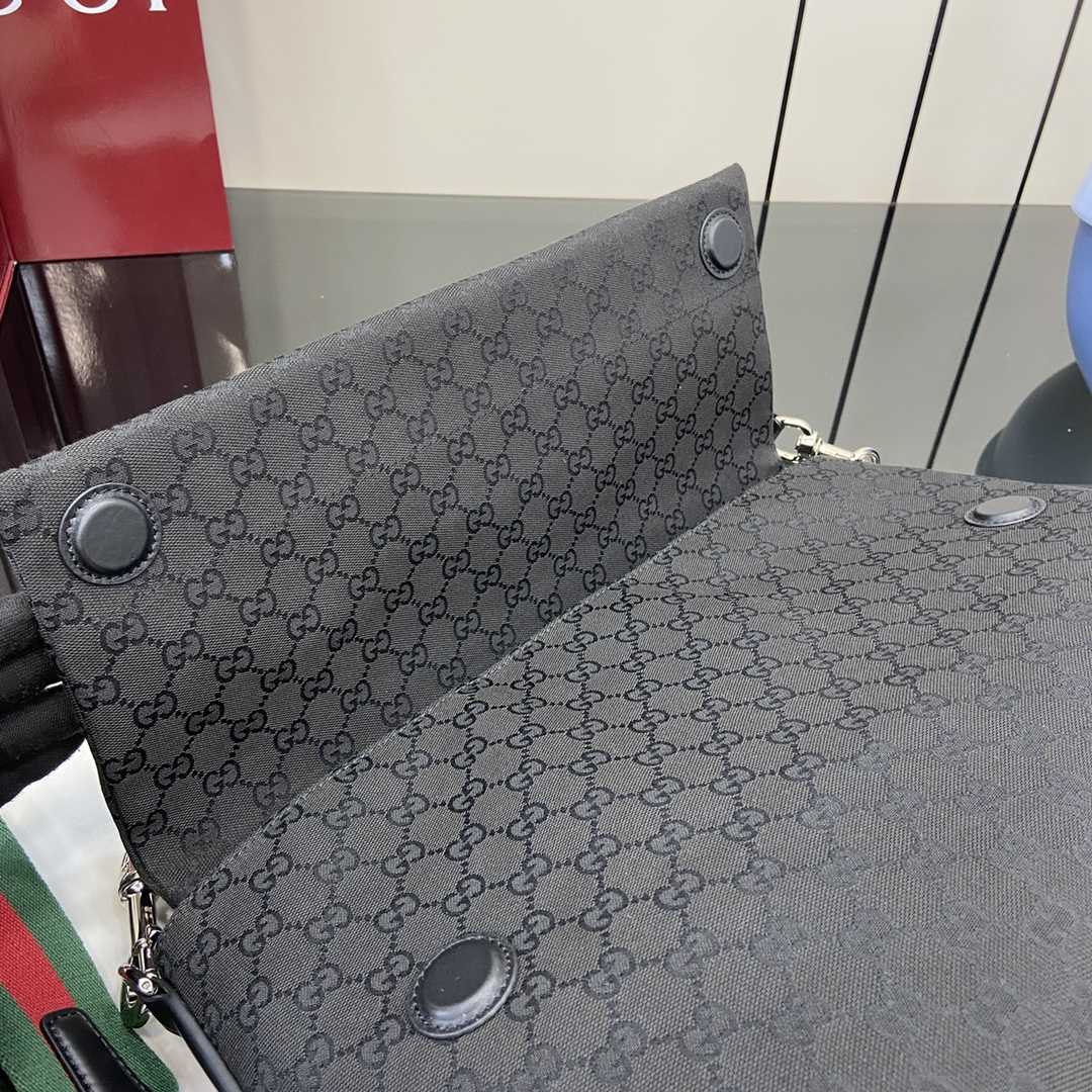 Gucci Medium GG Crossbody Bag With Web - FashionPlug