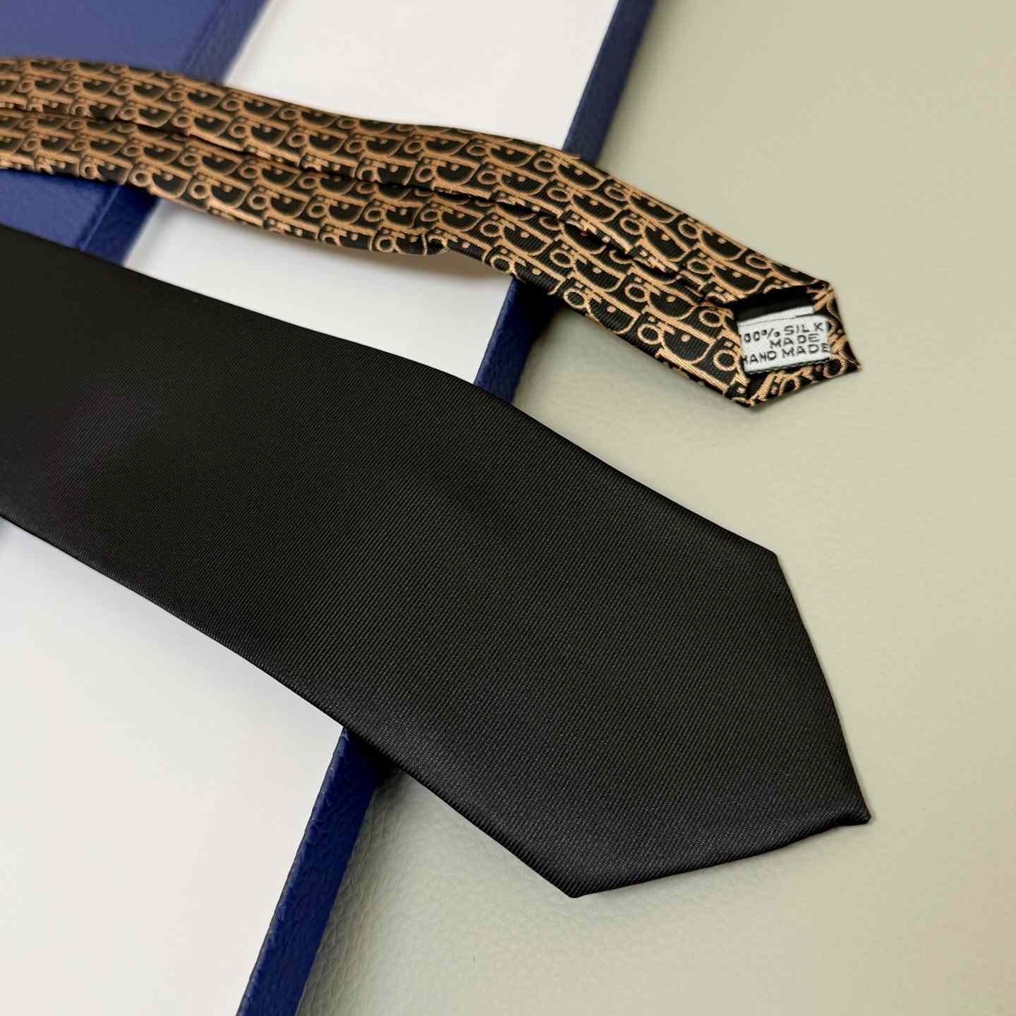 Dior Striped Dior Oblique Tie - FashionPlug