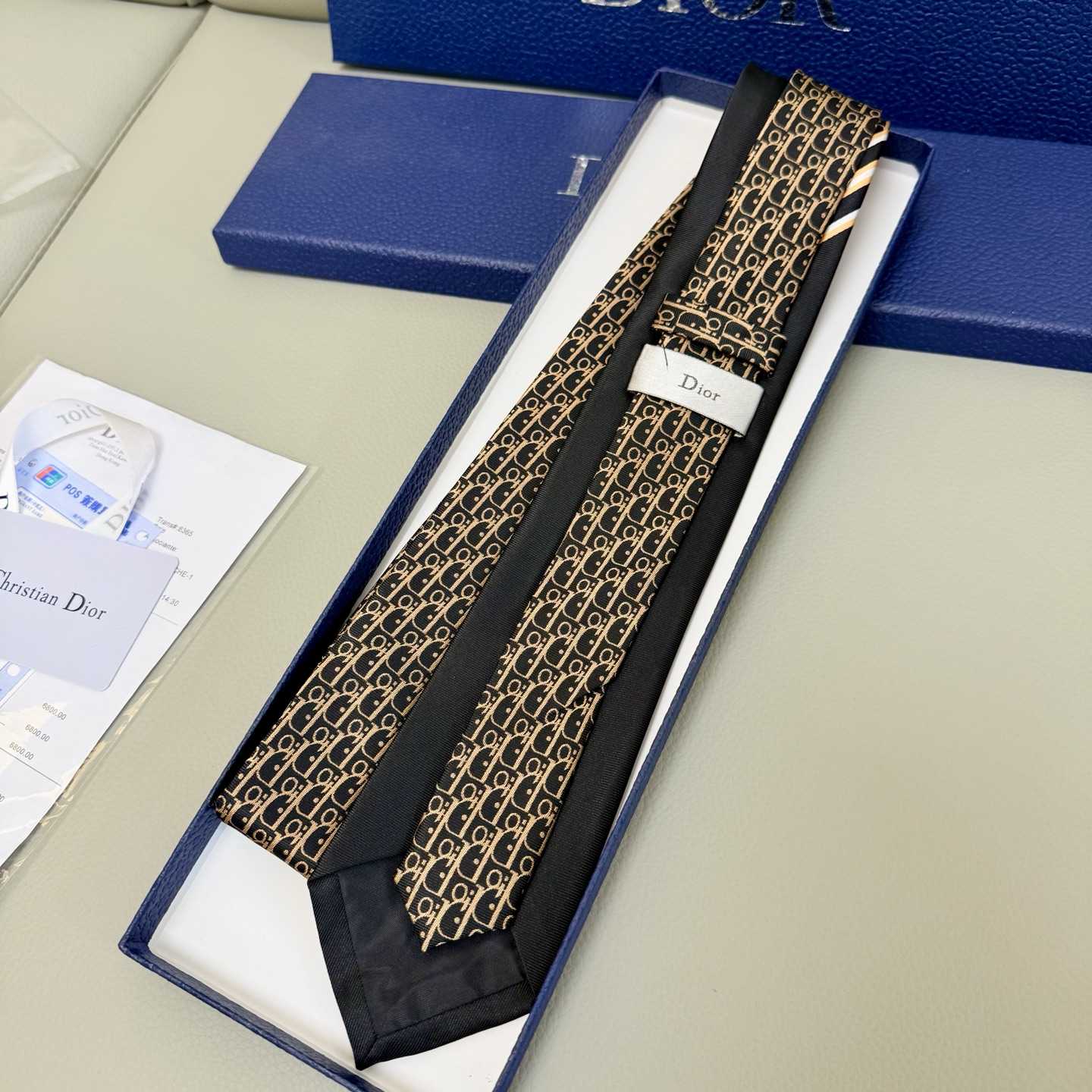 Dior Striped Dior Oblique Tie - FashionPlug