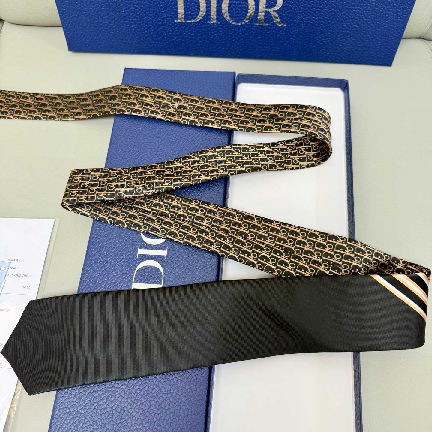 Dior Striped Dior Oblique Tie - FashionPlug