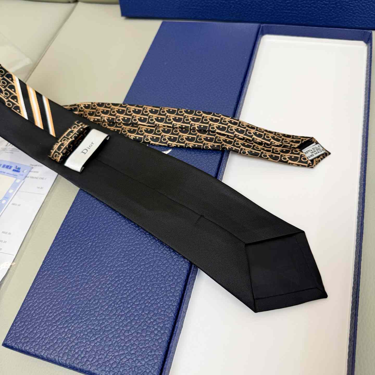 Dior Striped Dior Oblique Tie - FashionPlug