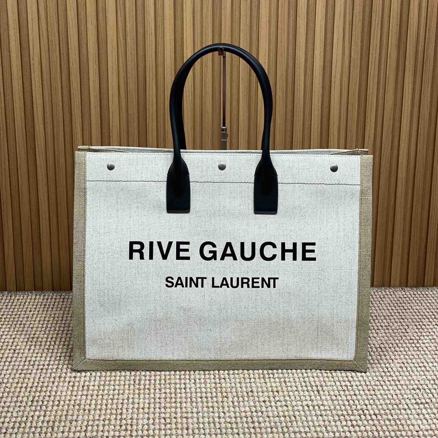 Saint Laurent Rive Gauche Tote In Canvas - FashionPlug