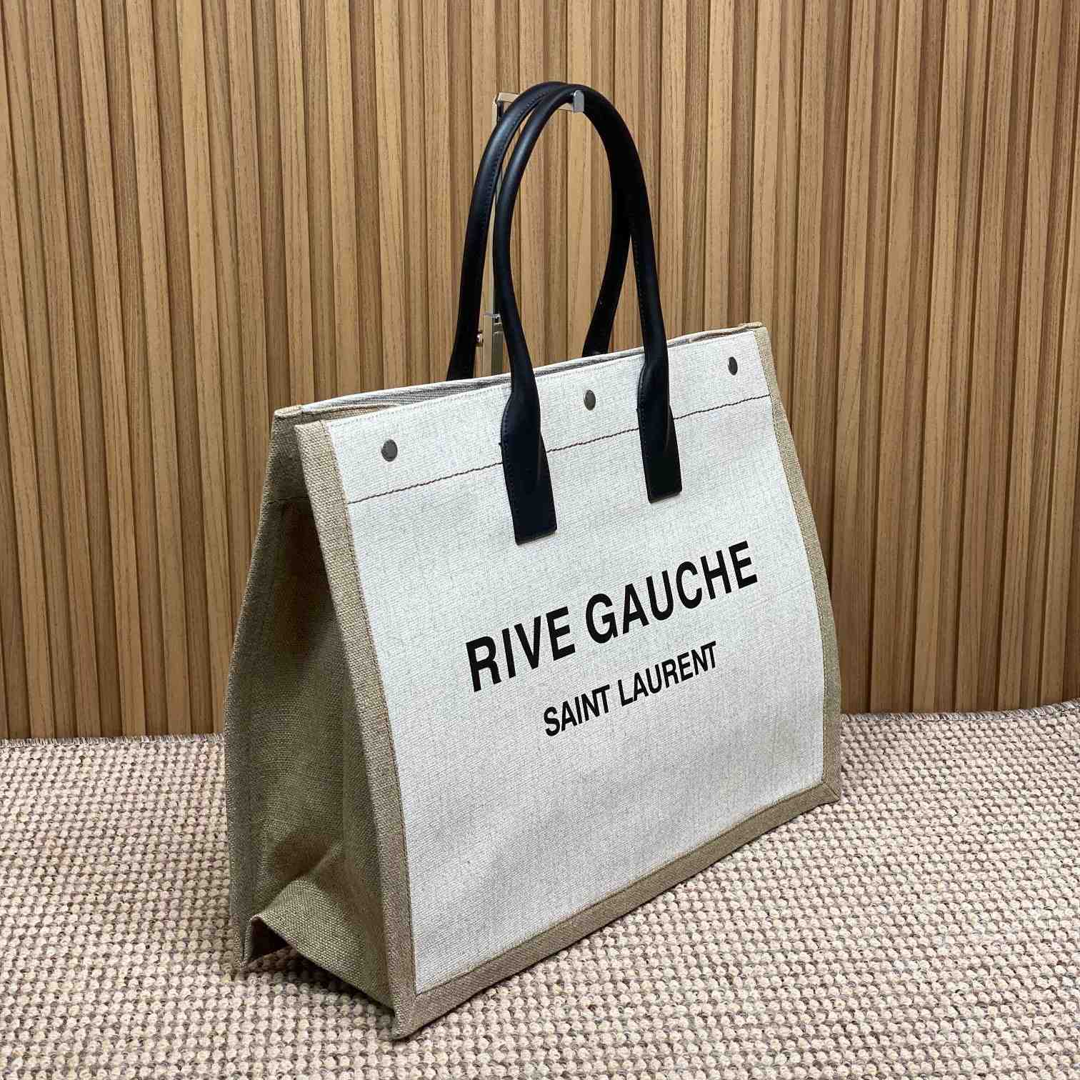 Saint Laurent Rive Gauche Tote In Canvas - FashionPlug