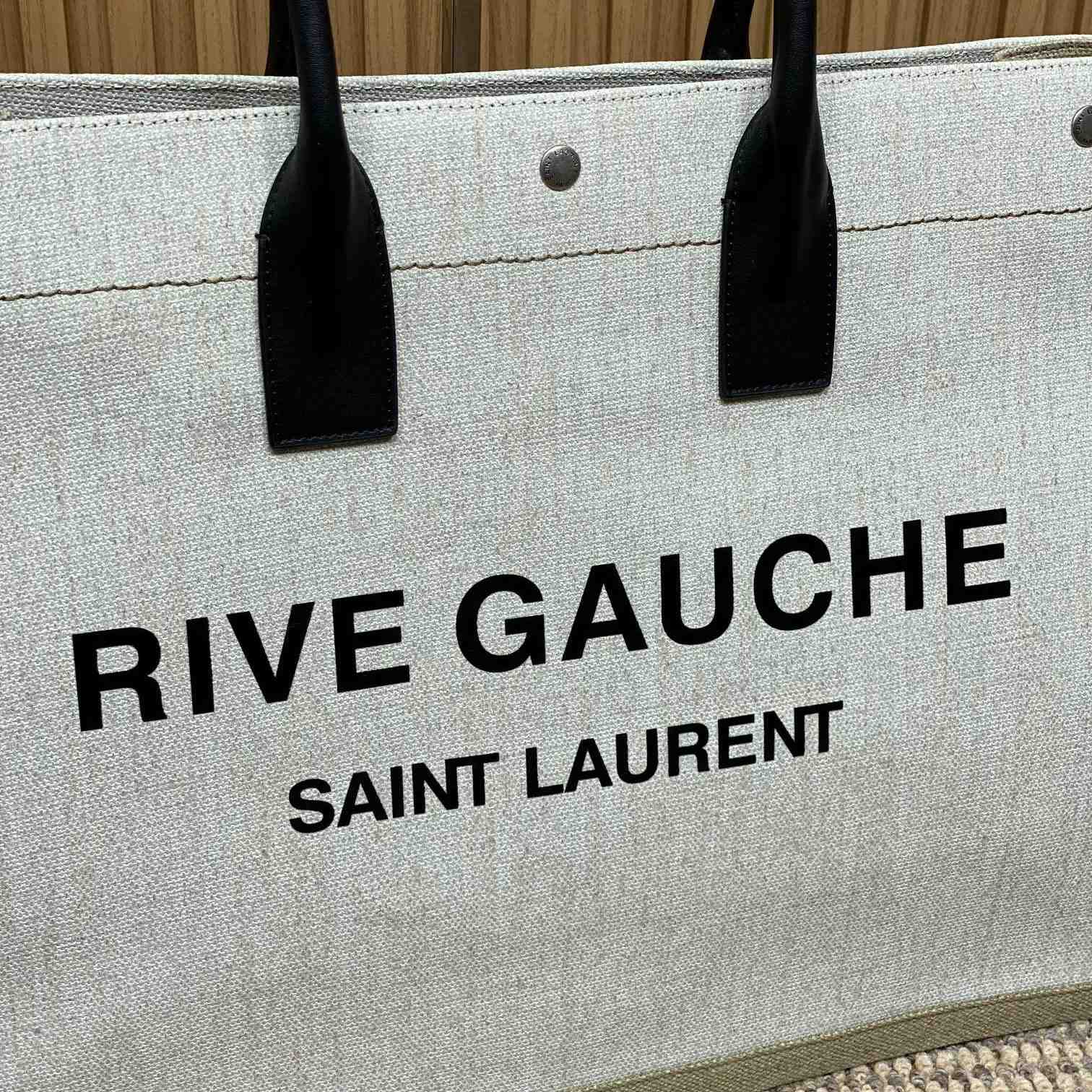Saint Laurent Rive Gauche Tote In Canvas - FashionPlug