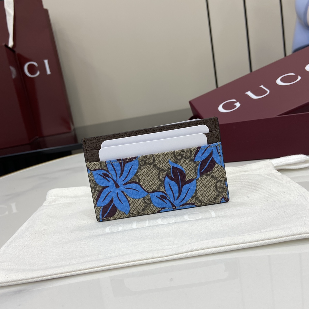 Gucci GG Printed Card Case Wallet - FashionPlug