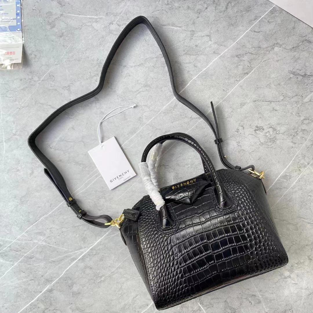 Givenchy Mini Antigona Bag In Crocodile Effect Leather - FashionPlug