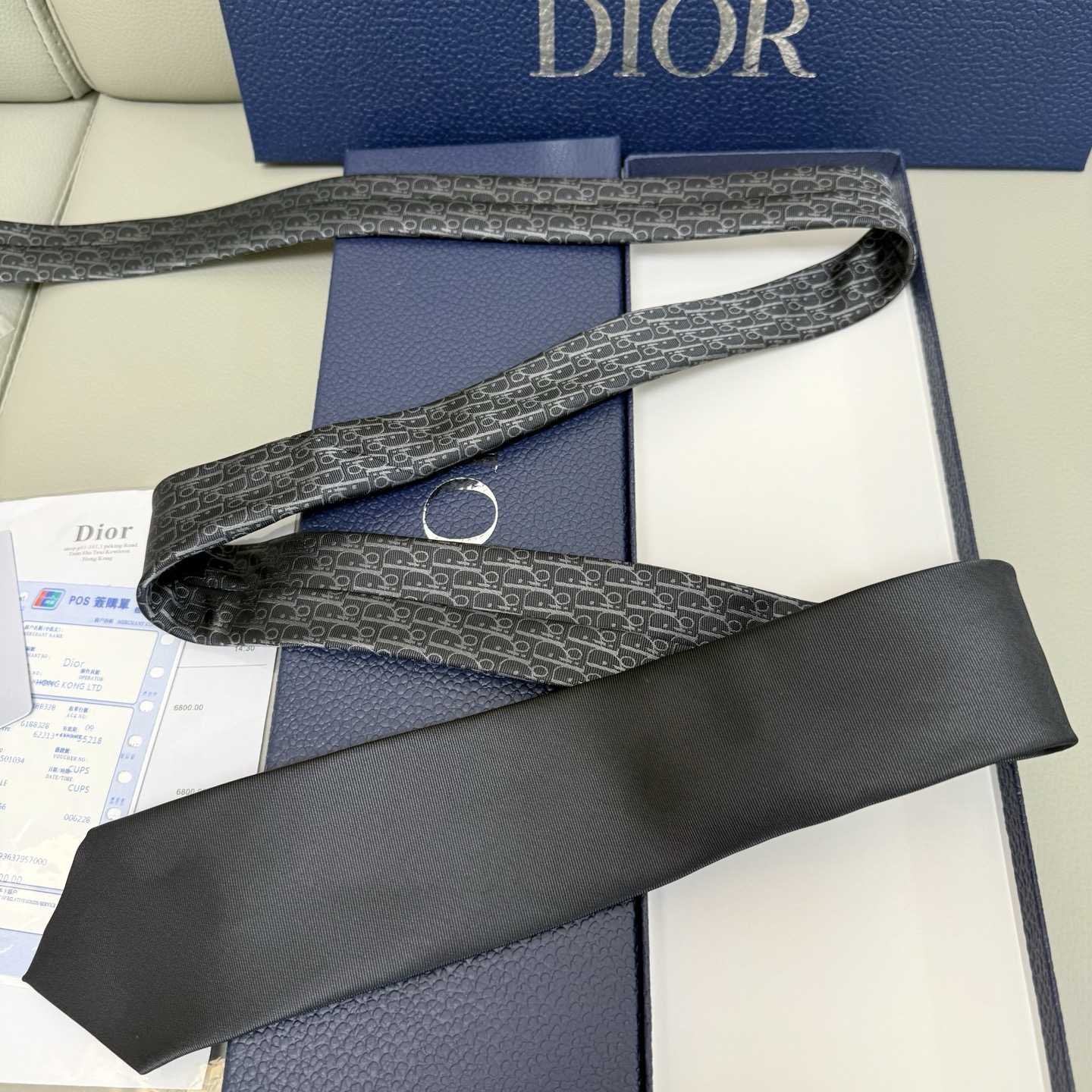 Dior Striped Dior Oblique Tie - FashionPlug