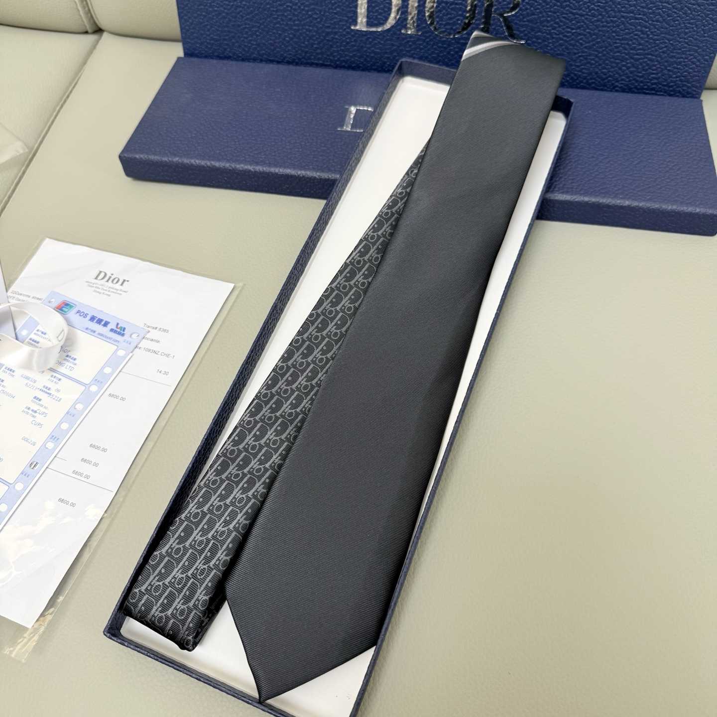Dior Striped Dior Oblique Tie - FashionPlug