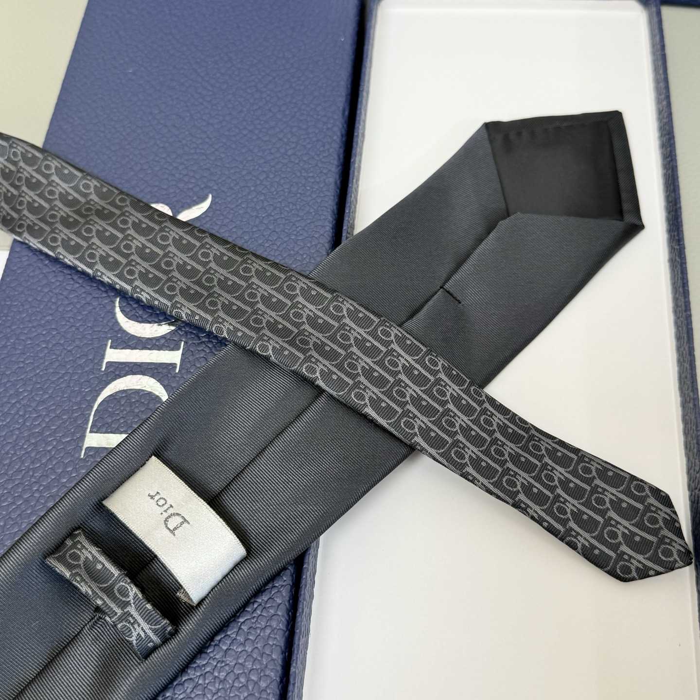 Dior Striped Dior Oblique Tie - FashionPlug