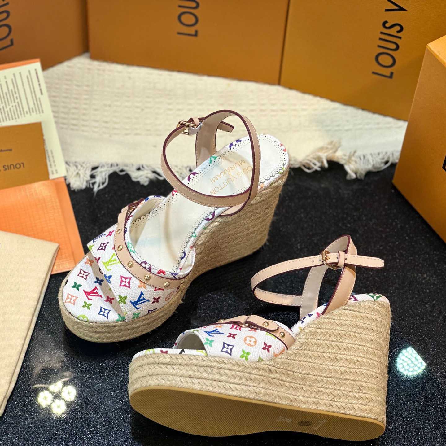 Louis Vuitton LV x TM Helios Wedge Sandal  1AGYX0 - FashionPlug