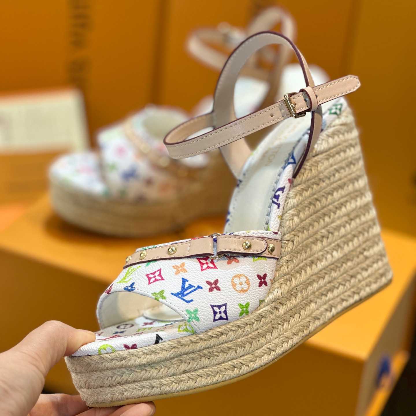 Louis Vuitton LV x TM Helios Wedge Sandal  1AGYX0 - FashionPlug