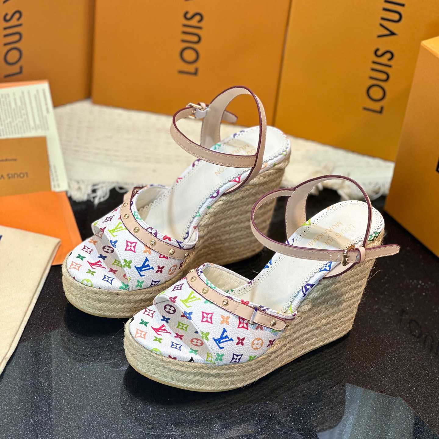 Louis Vuitton LV x TM Helios Wedge Sandal  1AGYX0 - FashionPlug