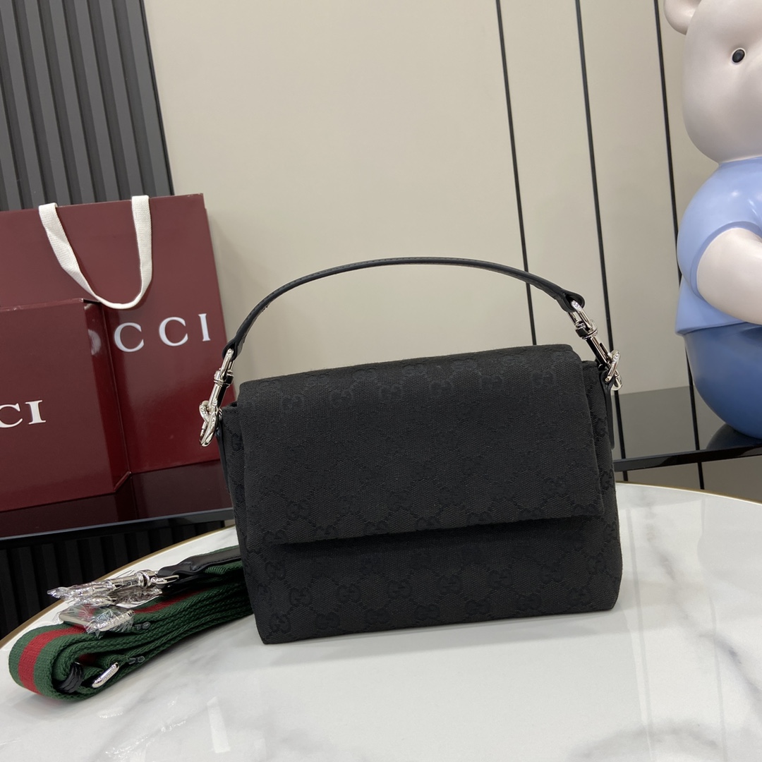 Gucci Small GG Crossbody Bag With Web - FashionPlug