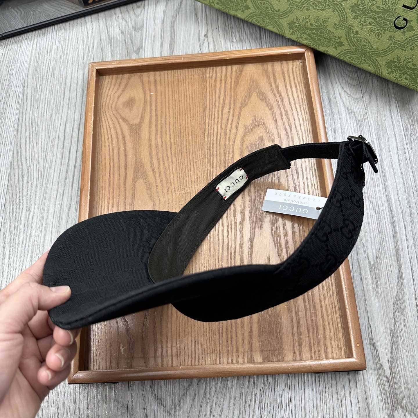 Gucci Original GG Canvas Visor With Web - FashionPlug