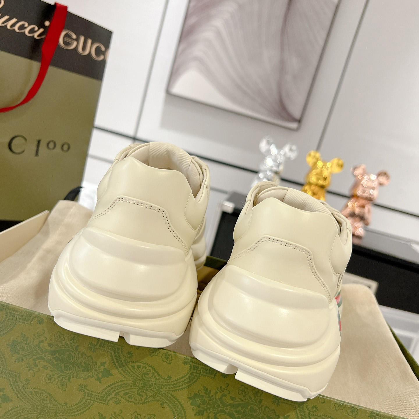 Gucci Rhyton Logo Ivory Leather Sneaker - FashionPlug