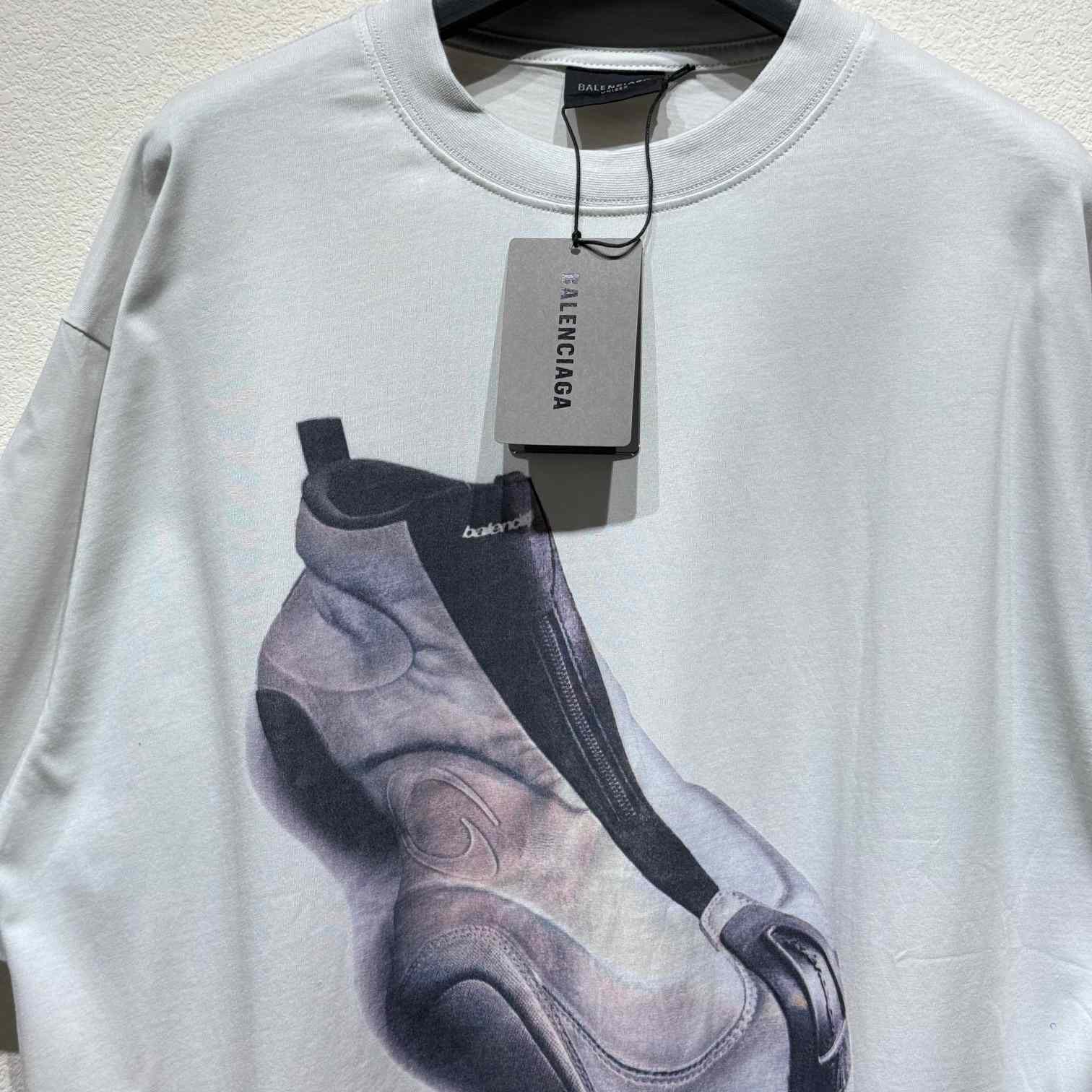 Balenciaga Basketball Sneaker T-Shirt Oversized In Dirty White Dry Jersey - FashionPlug
